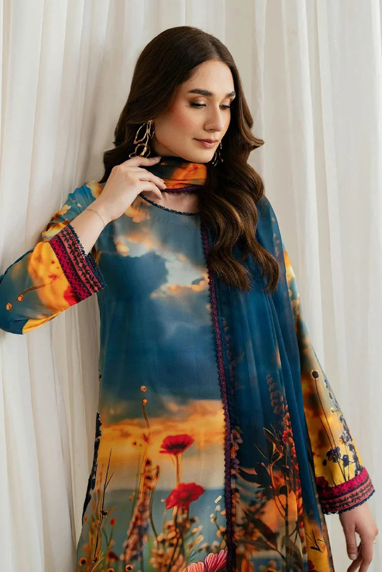 Picture of Zarif - Printed Georgette Silk Collection - ZGS-04 Ocean - Unstitched - Available at Raja Sahib