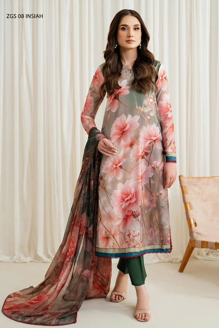 Picture of Zarif - Printed Georgette Silk Collection - ZGS-08 Insiah - Unstitched - Available at Raja Sahib