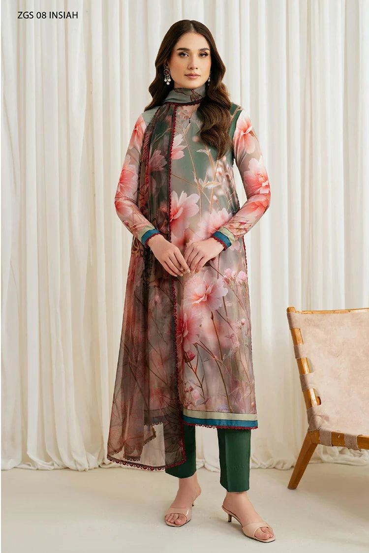 Picture of Zarif - Printed Georgette Silk Collection - ZGS-08 Insiah - Unstitched - Available at Raja Sahib