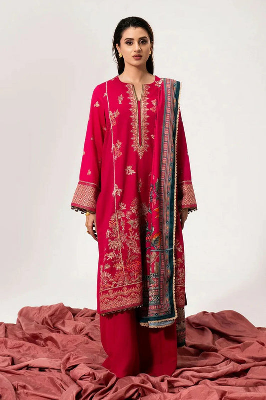 Saad Shaikh - Luminaa Karandi Collection - 07 Fuchsia - Unstitched