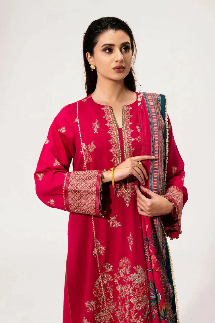 Picture of Saad Shaikh - Luminaa Karandi Collection - 07 Fuchsia - Unstitched - Available at Raja Sahib