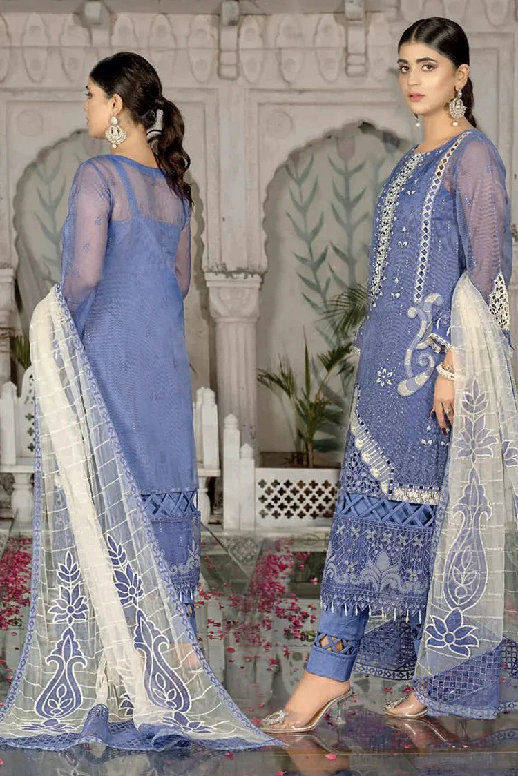 Picture of Janique - Luxury Khaadi Collection Vol 5 - 02 Indigo - Unstitched - Available at Raja Sahib