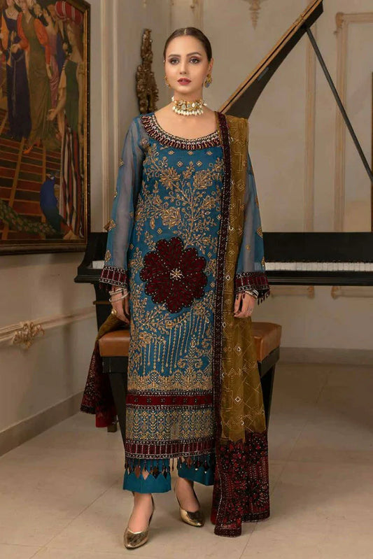 Picture of Janique - Luxury Khaadi Collection Vol 5 - 05 Cobalt - Unstitched - Available at Raja Sahib