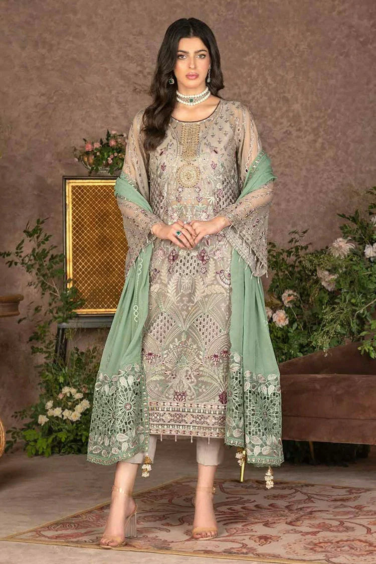 Picture of Janique - Luxury Chiffon Collection Vol 6 - 01 Pearl - Unstitched - Available at Raja Sahib