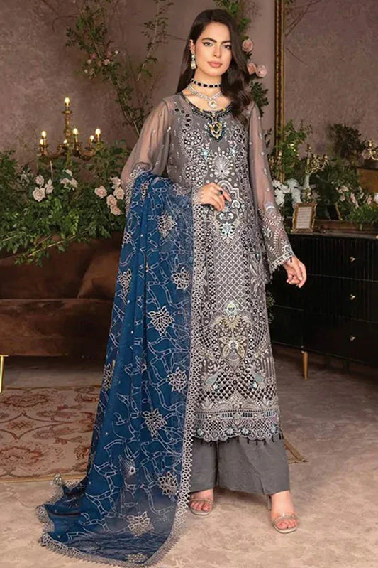 Picture of Janique - Luxury Chiffon Collection Vol 6 - 03 Fossil - Unstitched - Available at Raja Sahib