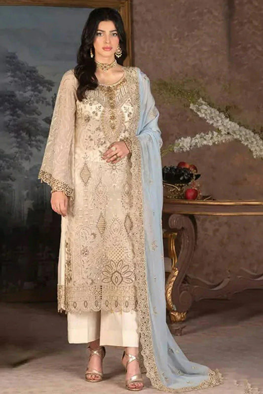 Picture of Janique - Luxury Chiffon Collection Vol 6 - 08 Blond - Unstitched - Available at Raja Sahib