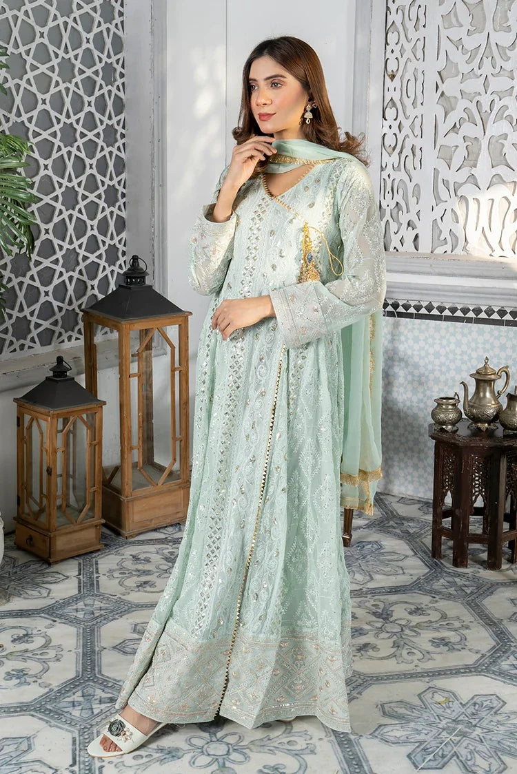 Picture of Manahils - Safiyya RTW Collection - Aqua-099 - Available at Raja Sahib