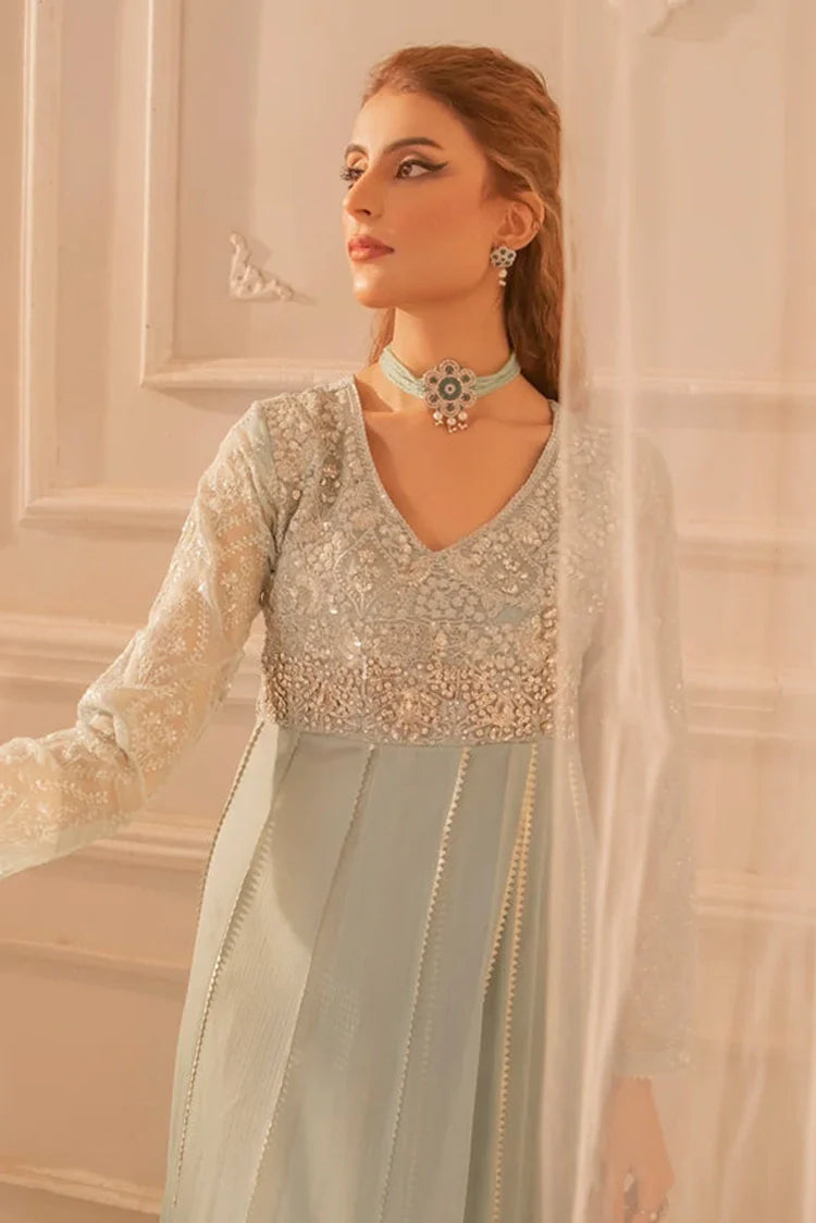 Picture of Manahils - Safiyya RTW Collection - Aqua-108 - Available at Raja Sahib