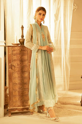 Picture of Manahils - Safiyya RTW Collection - Aqua-109 - Available at Raja Sahib