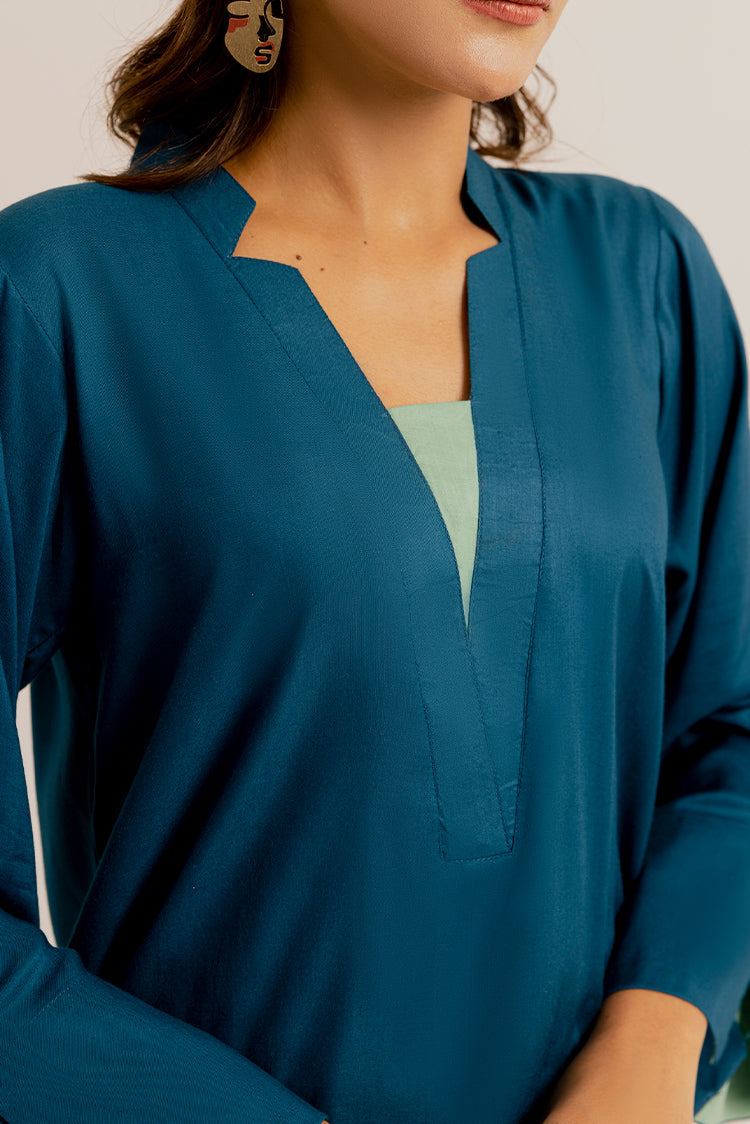 Picture of The Slay Wear - Basic Stitched - Aqua Teal Set - Available at Raja Sahib