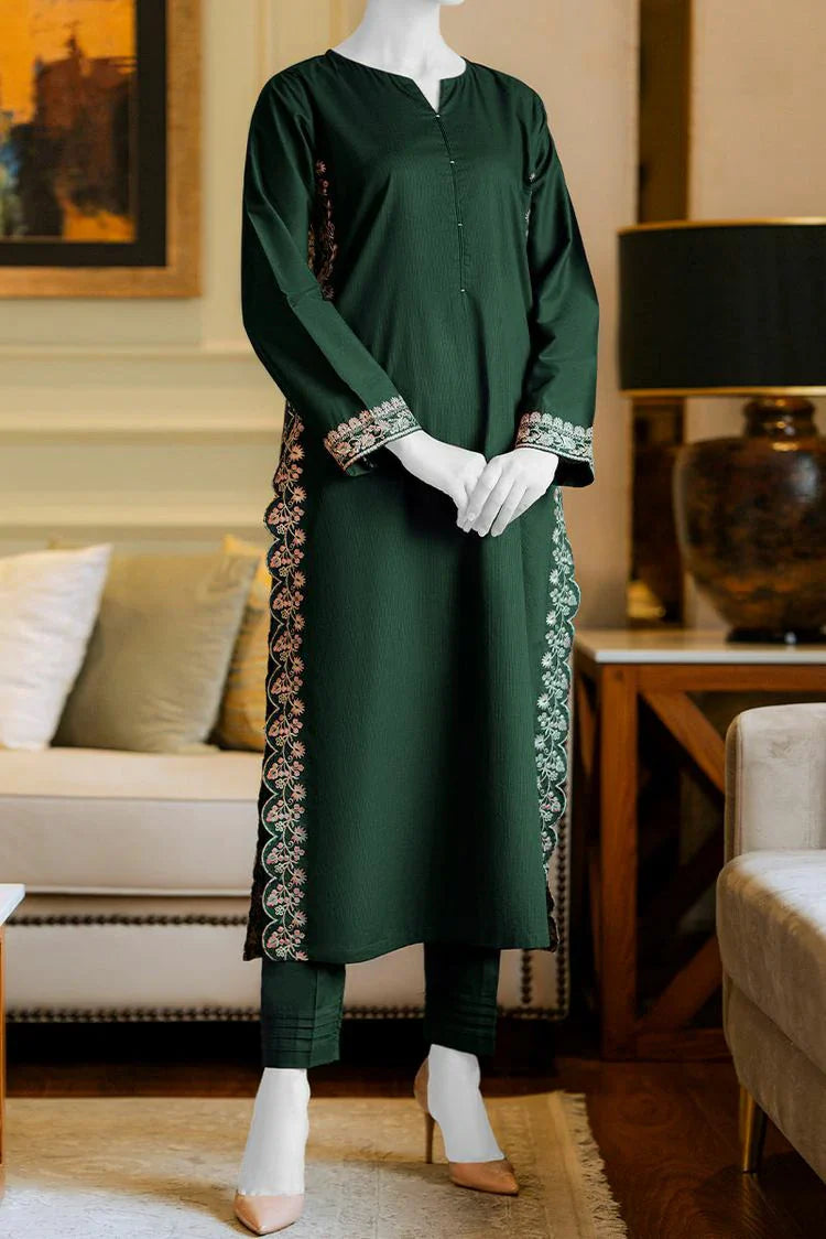 Picture of Summer '24 - Green Embroidered Suit - Available at Raja Sahib