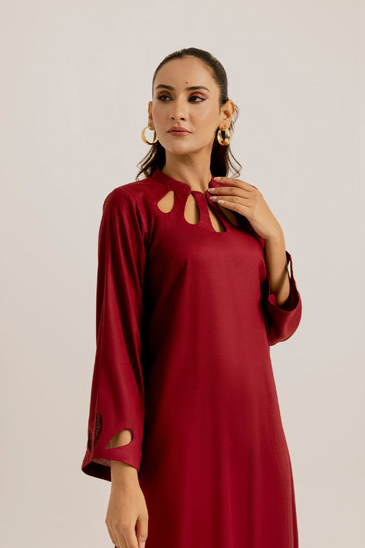 Picture of The Slay Wear - Basic Stitched - Burgundy Set - Available at Raja Sahib