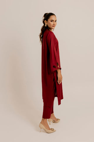 Picture of The Slay Wear - Basic Stitched - Burgundy Set - Available at Raja Sahib