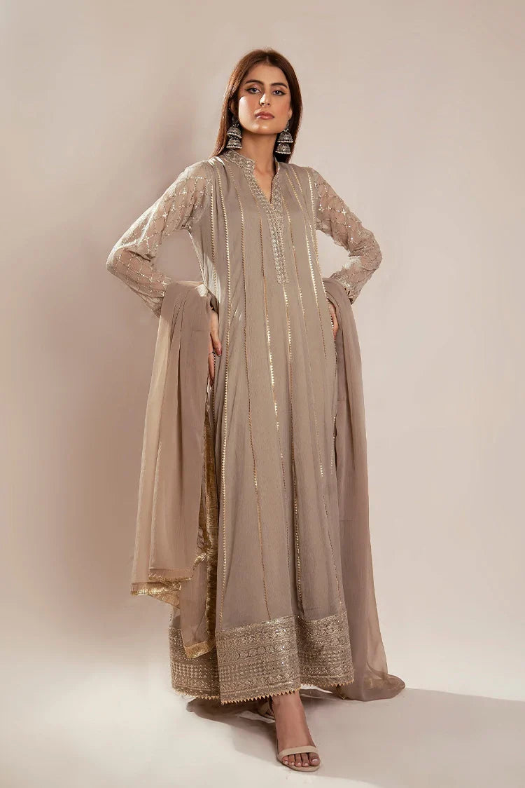 Picture of Manahils - Safiyya RTW Collection - Camel-106 - Available at Raja Sahib