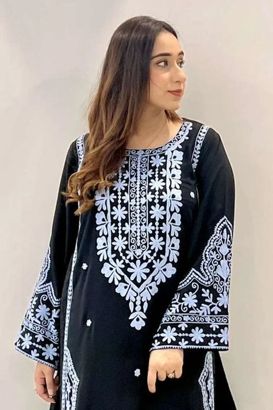 Picture of Manahils - Embroidered - 2 Pc - Black - Available at Raja Sahib