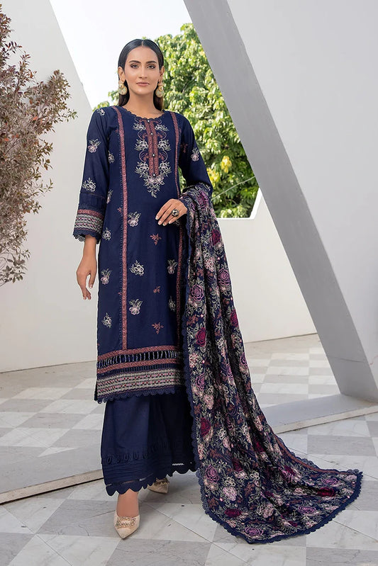 Picture of Threads & Weaves - Dhanak 3 PC Embroidered Collection - D23103 - Available at Raja Sahib