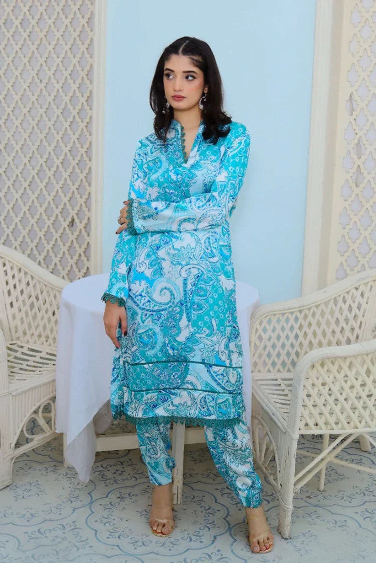 Picture of Maherposh - Dastak 2 PC Floral Printed RTW Collection - DAS-0020 - Available at Raja Sahib