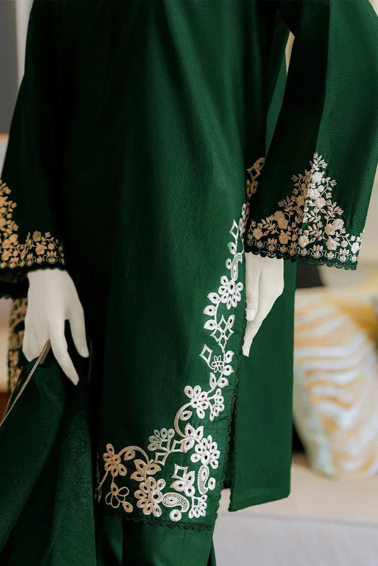 Picture of Summer '24 - Dark Green Embroidered Suit - Available at Raja Sahib