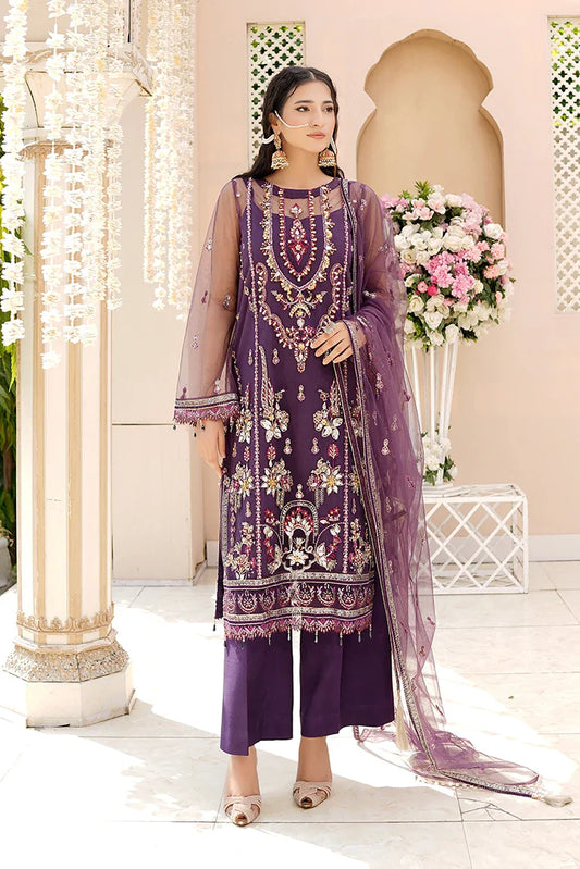 Picture of Ricamo - Dhanak 4 PC Unstitched Festive Collection - Dure - Available at Raja Sahib