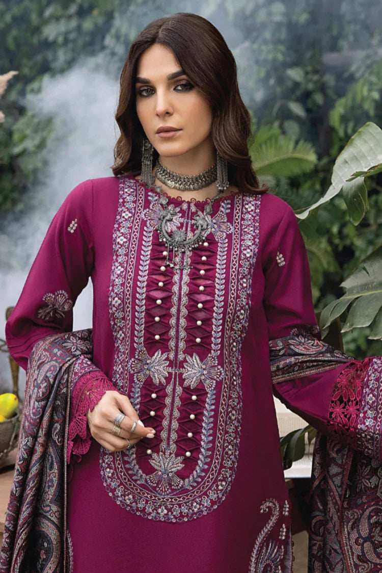 Picture of Humdum - Denara Woolen Shawl & Embroidered Edition - D07 - Available at Raja Sahib