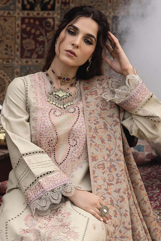 Picture of Humdum - Denara Woolen Shawl & Embroidered Edition - D10 - Available at Raja Sahib