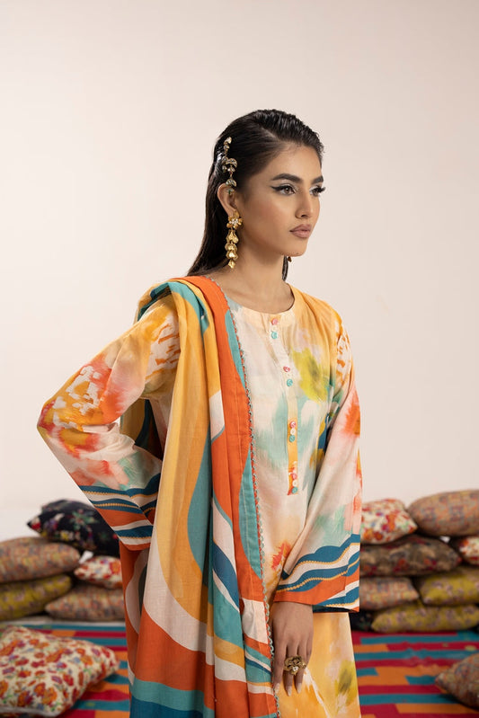 Picture of Ellena - 3-PC Unstitched Digital Printed Lawn Suit - Available at Raja Sahib