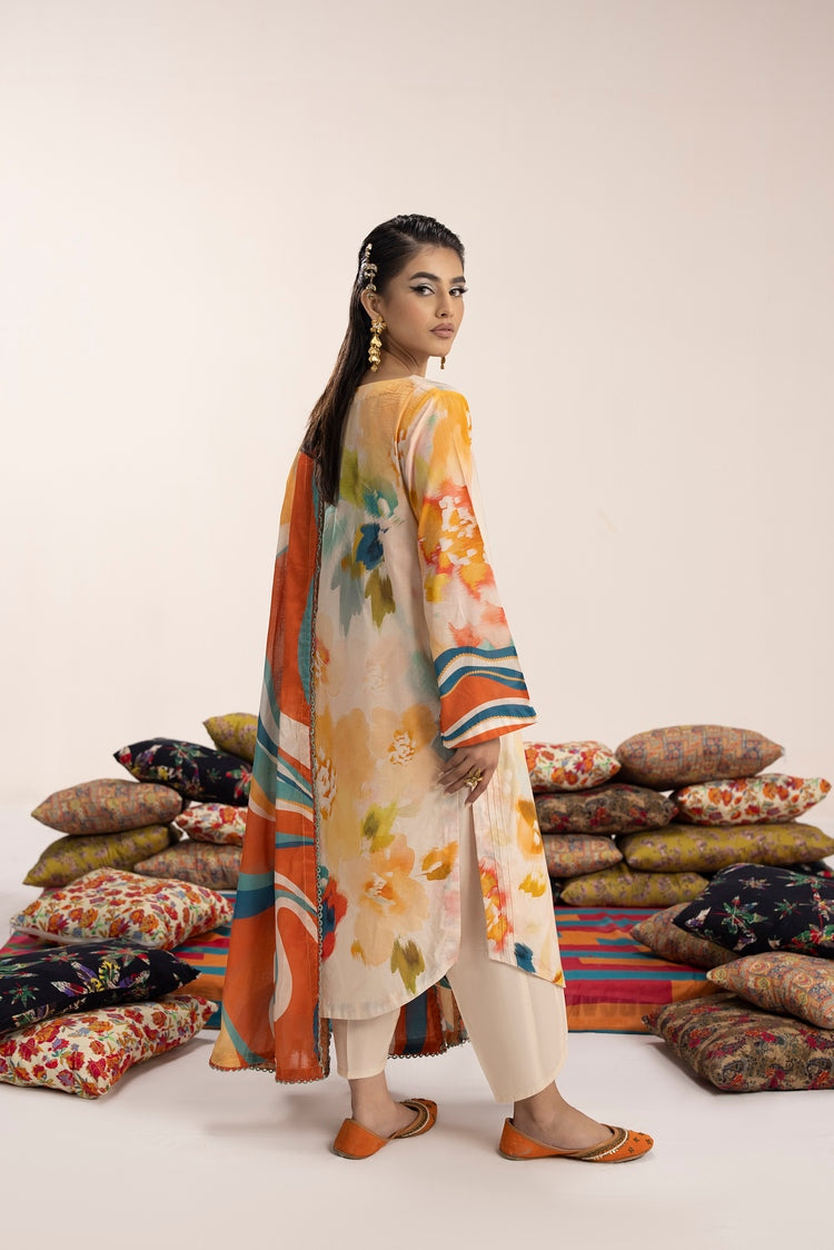 Picture of Ellena - 3-PC Unstitched Digital Printed Lawn Suit - Available at Raja Sahib