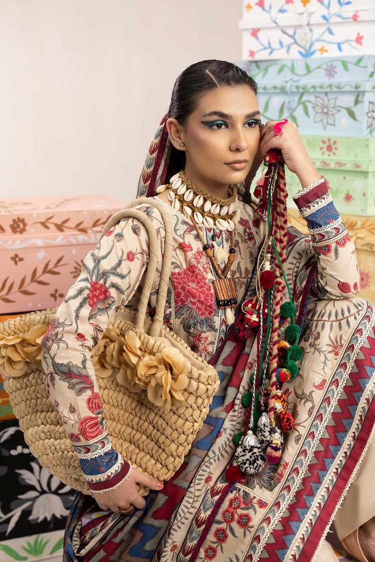 Picture of Ellena - 3-PC Unstitched Digital Printed Lawn Suit - Available at Raja Sahib