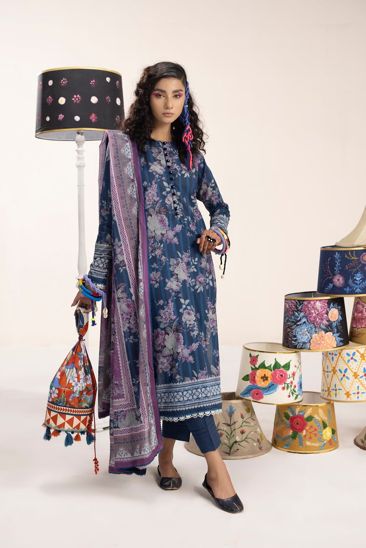 Picture of Ellena - 3-PC Unstitched Digital Printed Lawn Suit - Available at Raja Sahib