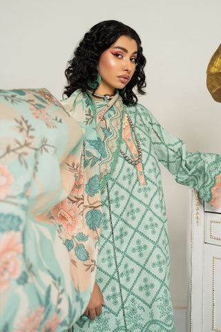 Picture of Ellena - 3-PC Unstitched Digital Printed Lawn Suit - Available at Raja Sahib