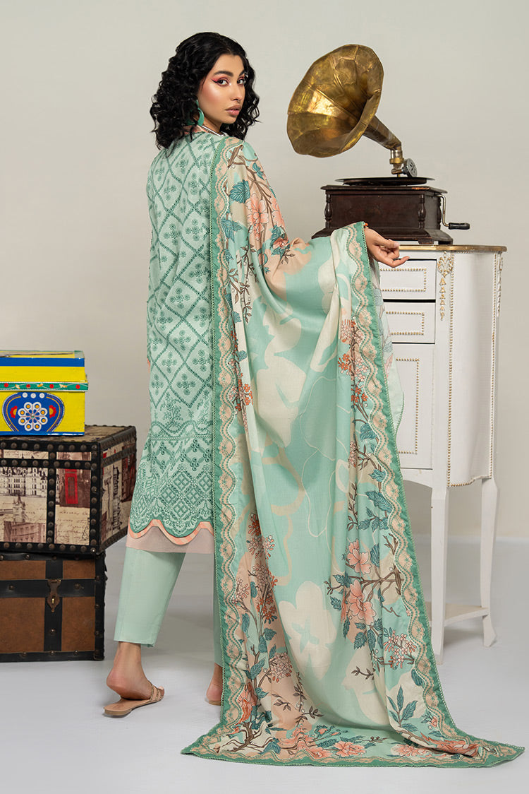 Picture of 3-PC Unstitched Digital Printed Lawn Suit - Available at Raja Sahib