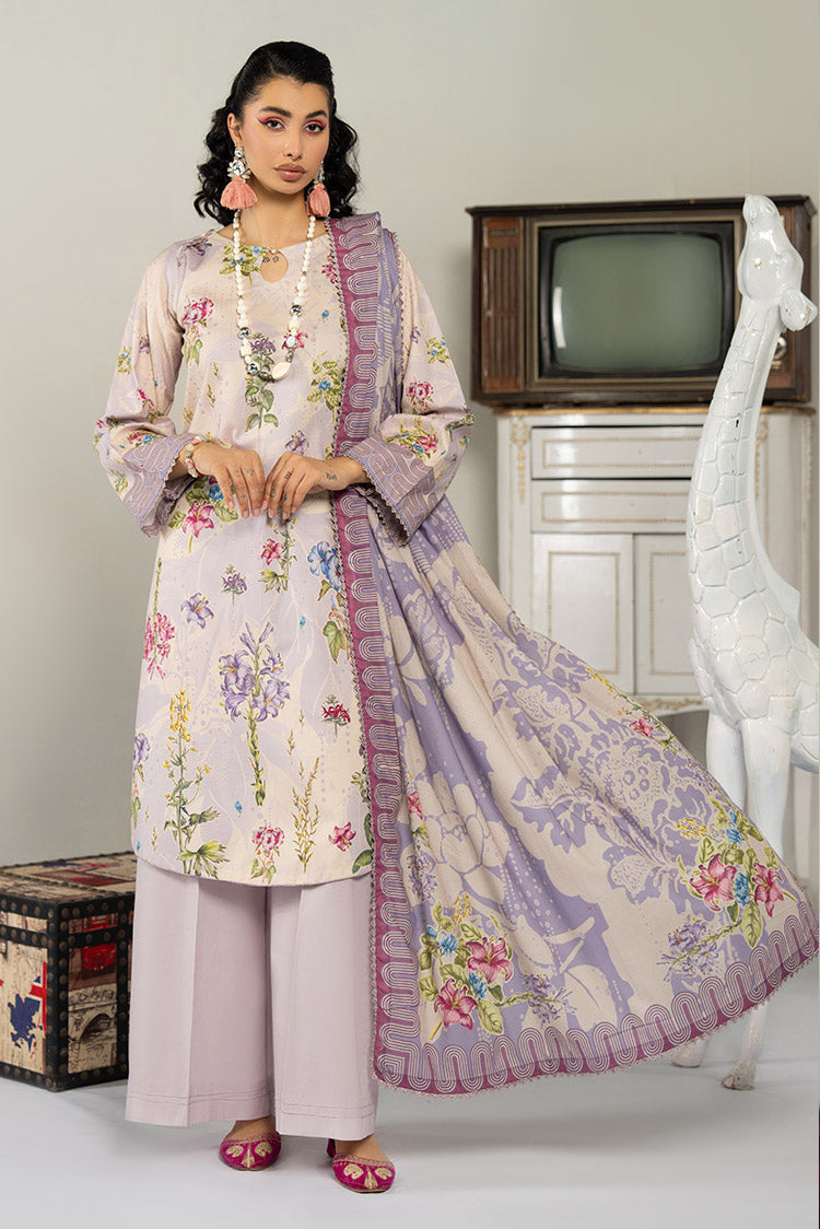 Picture of 3-PC Unstitched Digital Printed Lawn Suit - Available at Raja Sahib