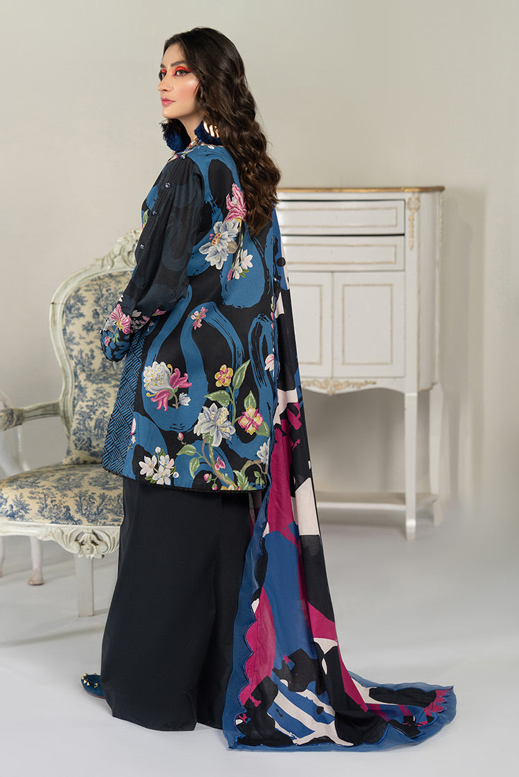 Picture of 3-PC Unstitched Digital Printed Lawn Suit - Available at Raja Sahib