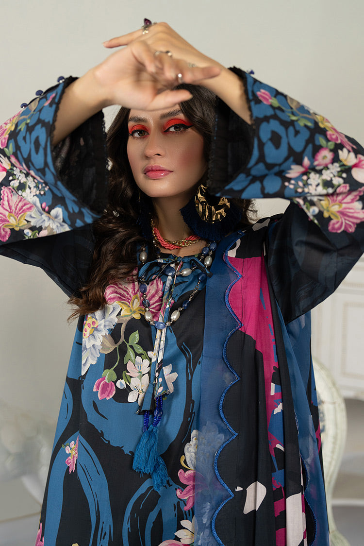 Picture of 3-PC Unstitched Digital Printed Lawn Suit - Available at Raja Sahib