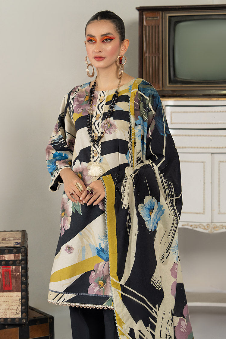 Picture of Ellena - 3-PC Unstitched Digital Printed Lawn Suit - Available at Raja Sahib