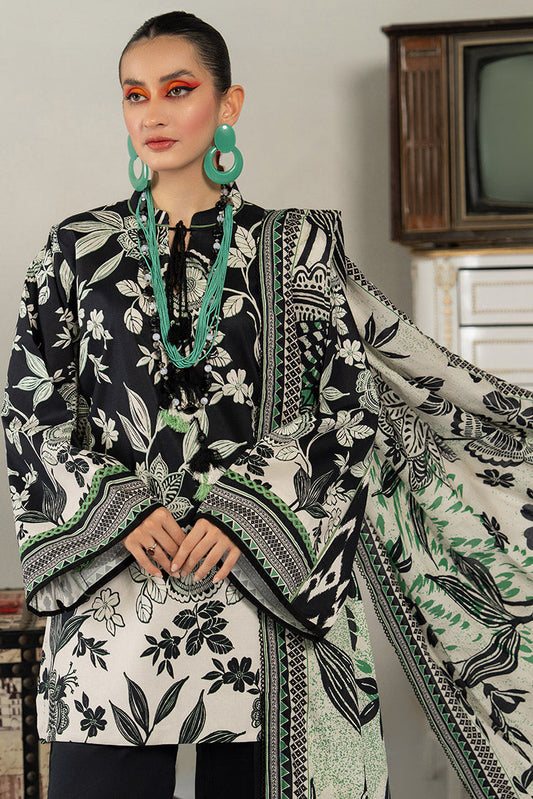 Picture of 3-PC Unstitched Digital Printed Lawn Suit - Available at Raja Sahib