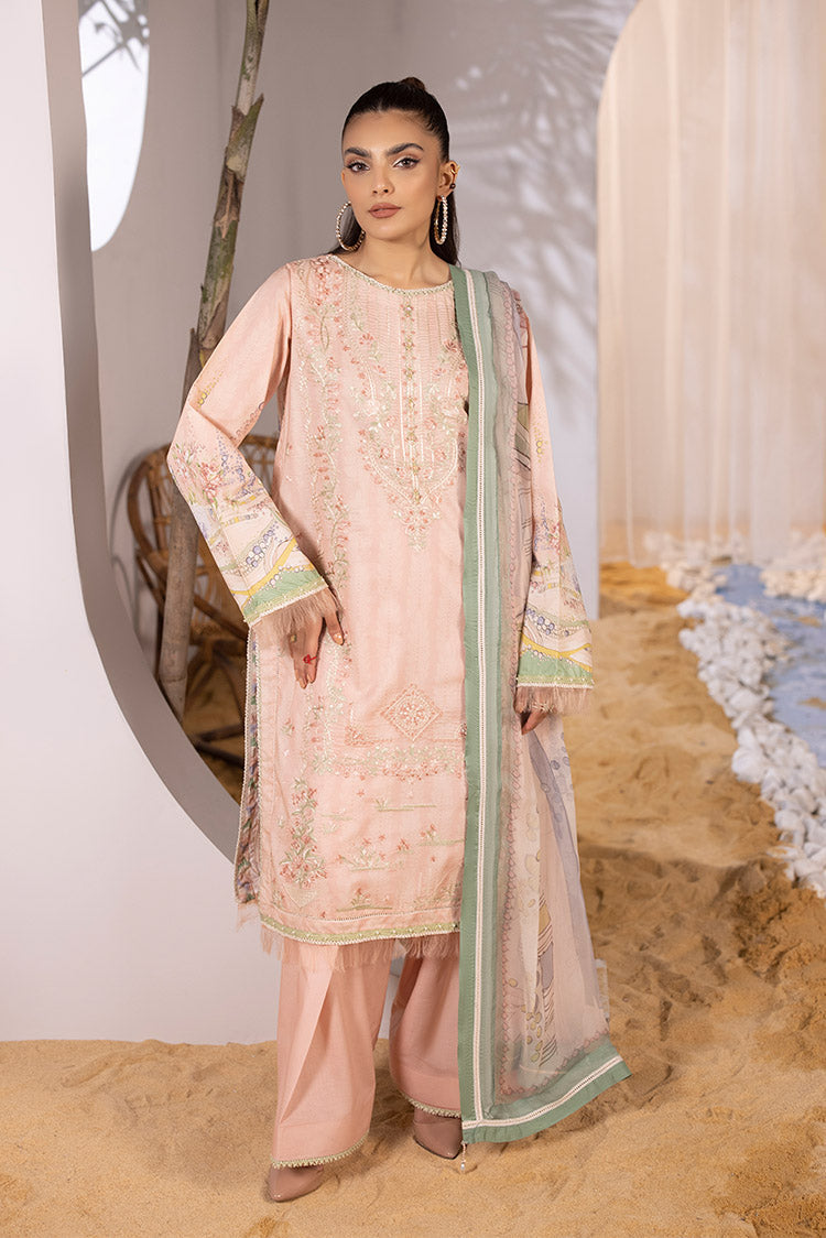 Picture of Ellena - 3-PC Unstitched Embroidered Lawn Suit - Available at Raja Sahib