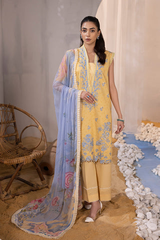 3-PC Unstitched Embroidered Lawn Suit