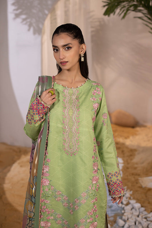 Picture of Ellena - 3-PC Unstitched Embroidered Lawn Suit - Available at Raja Sahib