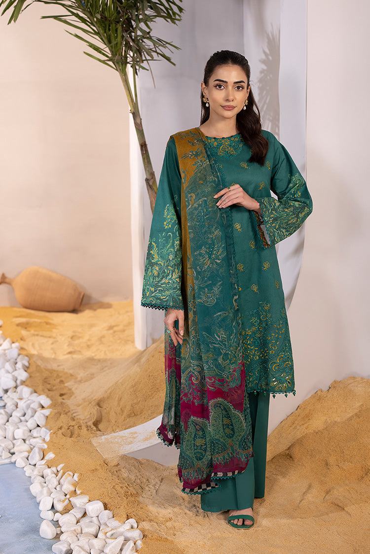 Picture of Ellena - 3-PC Unstitched Embroidered Lawn Suit - Available at Raja Sahib