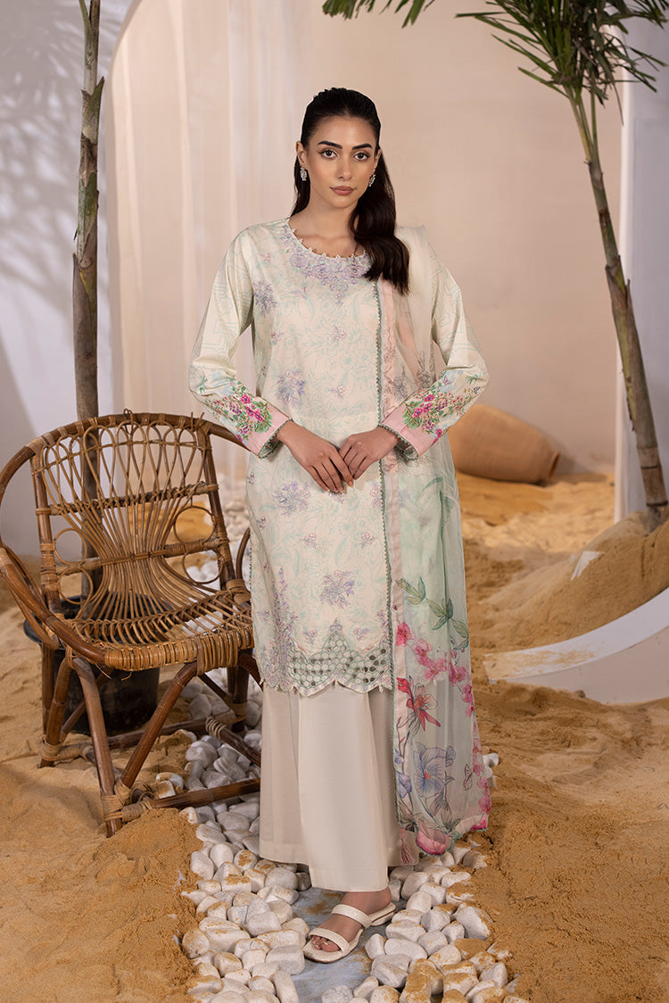 Picture of Ellena - 3-PC Unstitched Embroidered Lawn Suit - Available at Raja Sahib