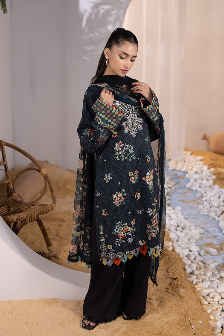 Picture of Ellena - 3-PC Unstitched Embroidered Lawn Suit - Available at Raja Sahib