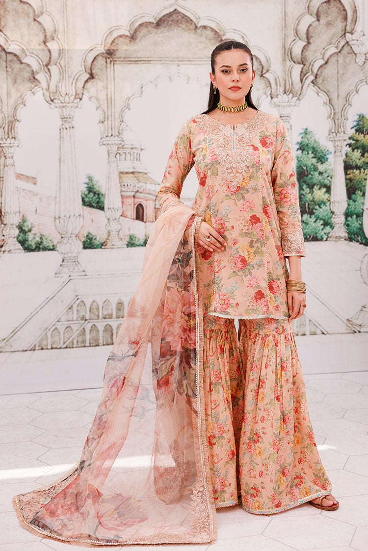 Picture of 3-PC Unstitched Digital Printed Lawn Suit - Available at Raja Sahib