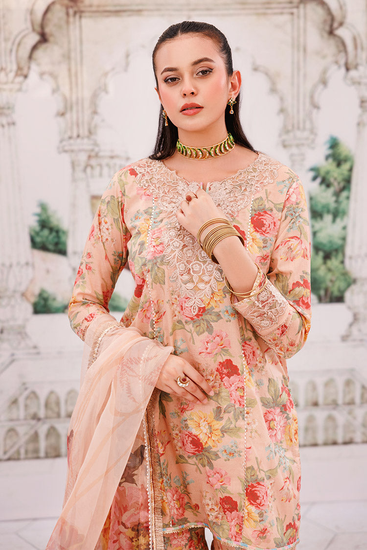 Picture of 3-PC Unstitched Digital Printed Lawn Suit - Available at Raja Sahib