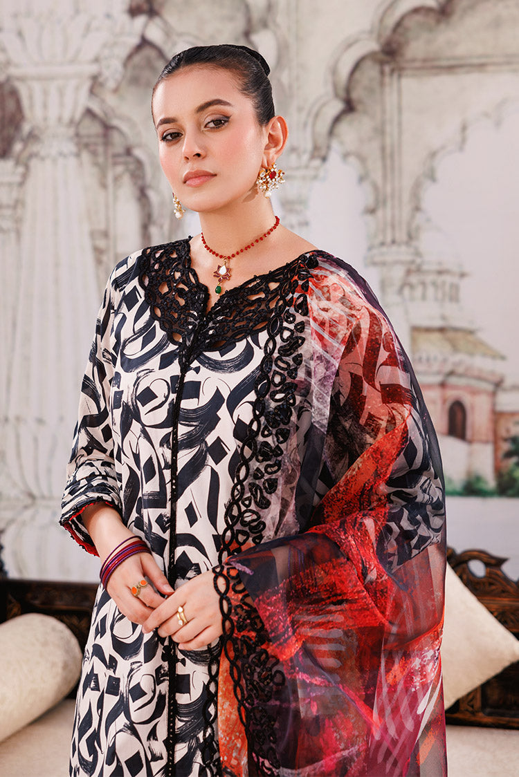 Picture of 3-PC Unstitched Digital Printed Lawn Suit - Available at Raja Sahib