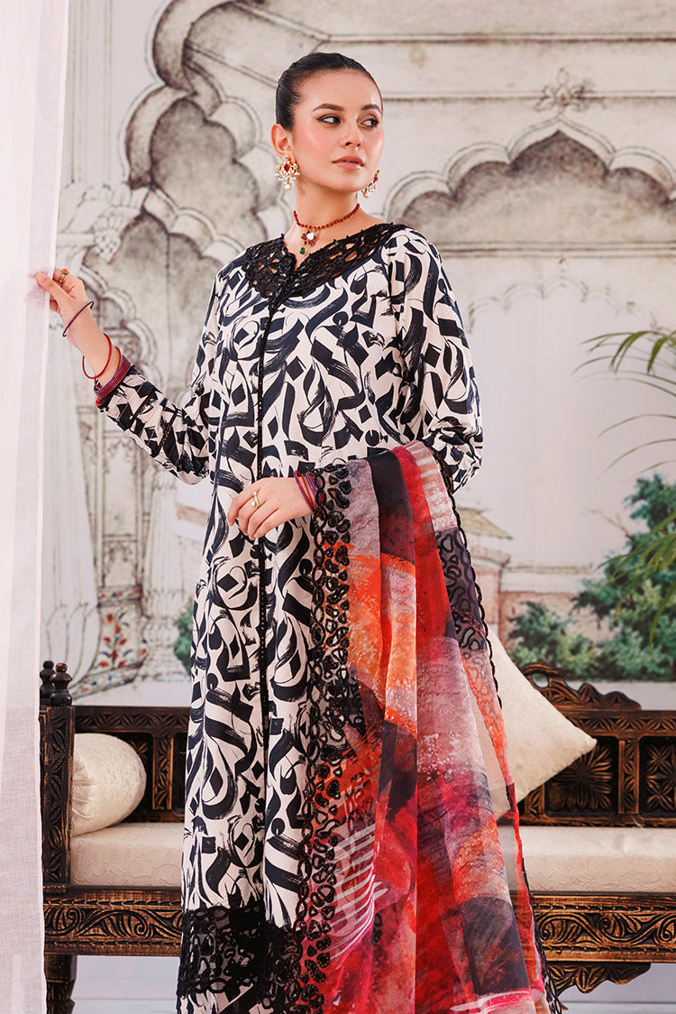 Picture of 3-PC Unstitched Digital Printed Lawn Suit - Available at Raja Sahib