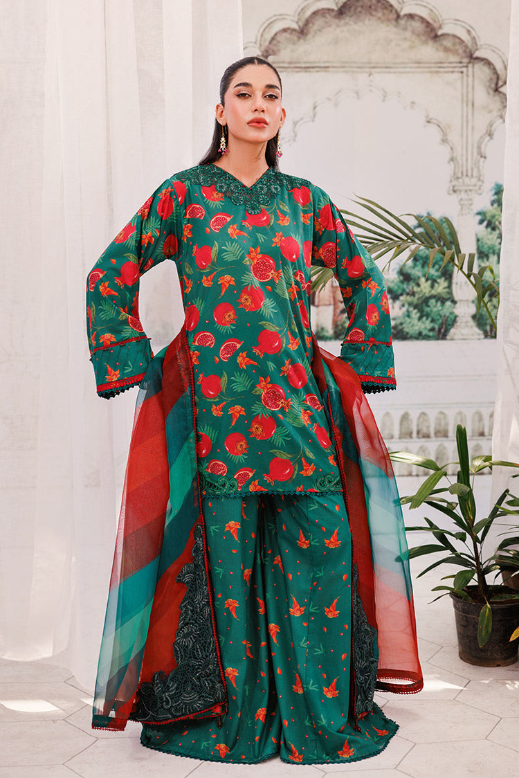 Picture of 3-PC Unstitched Digital Printed Lawn Suit - Available at Raja Sahib