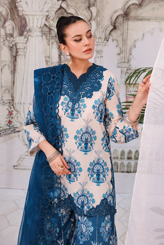 Picture of 3-PC Unstitched Digital Printed Lawn Suit - Available at Raja Sahib