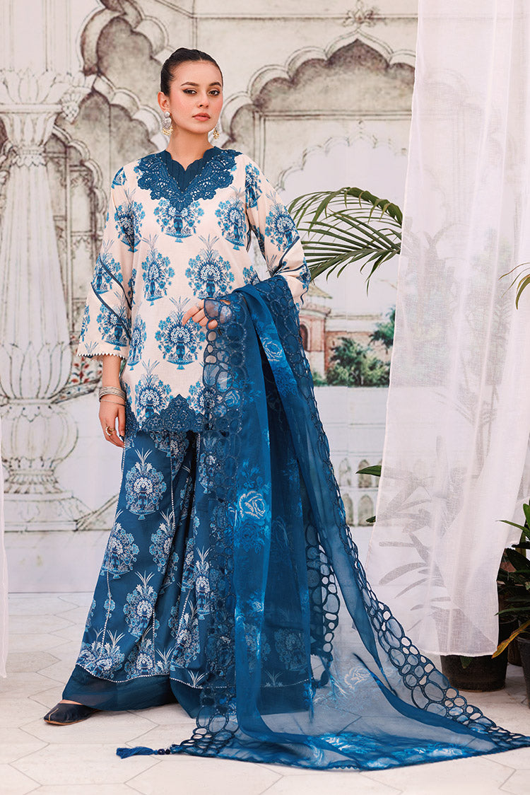 Picture of 3-PC Unstitched Digital Printed Lawn Suit - Available at Raja Sahib