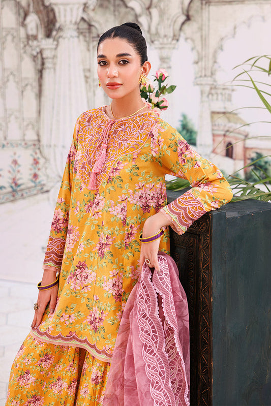 Picture of 3-PC Unstitched Digital Printed Lawn Suit - Available at Raja Sahib